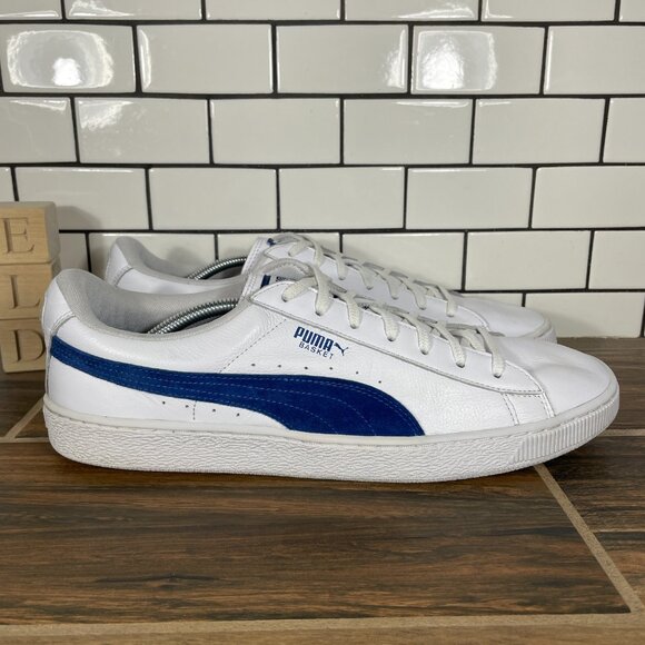 Puma Basket Mens Size 13 Shoes White Leather Low Top Casual Retro Sneakers main image 5